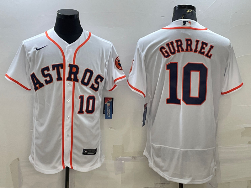 Houston Astros #10 Yuli Gurriel White Stitched MLB Flex Base Nike Jersey