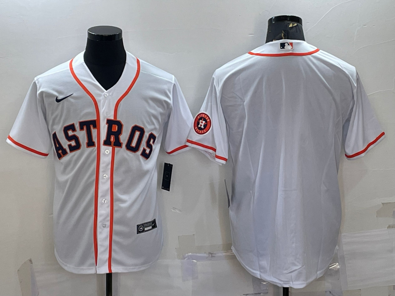 Houston Astros Blank White With Patch Stitched MLB Cool Base Nike Jersey