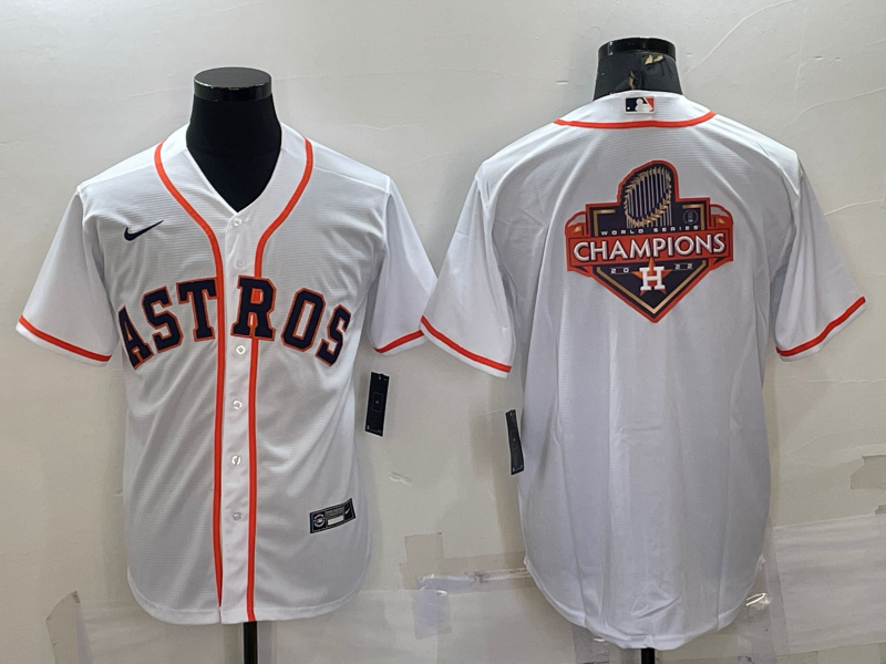Houston Astros White Champions Big Logo Stitched MLB Cool Base Nike Jersey