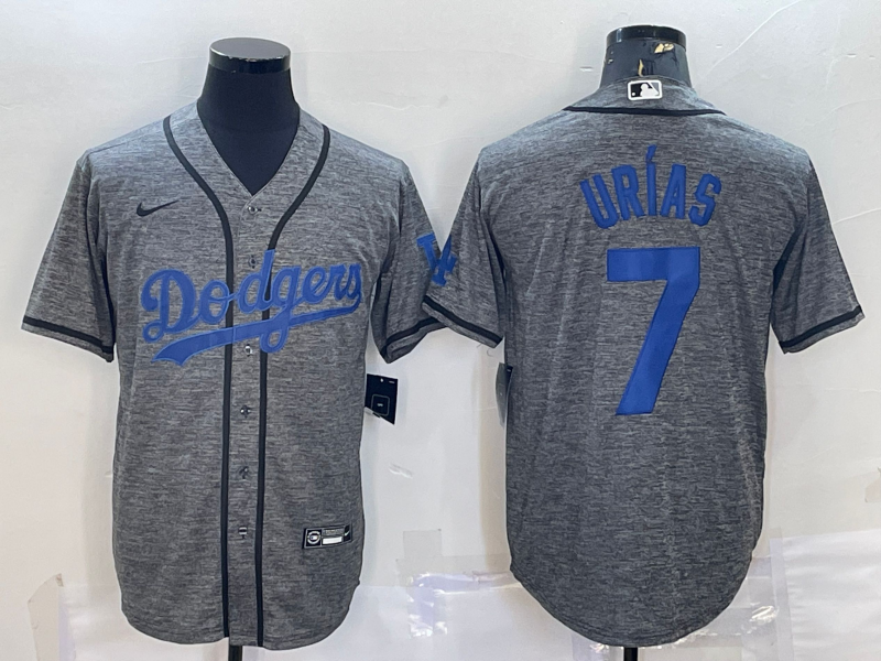 Los Angeles Dodgers #7 Julio Urias Grey Gridiron Cool Base Stitched Baseball Jersey