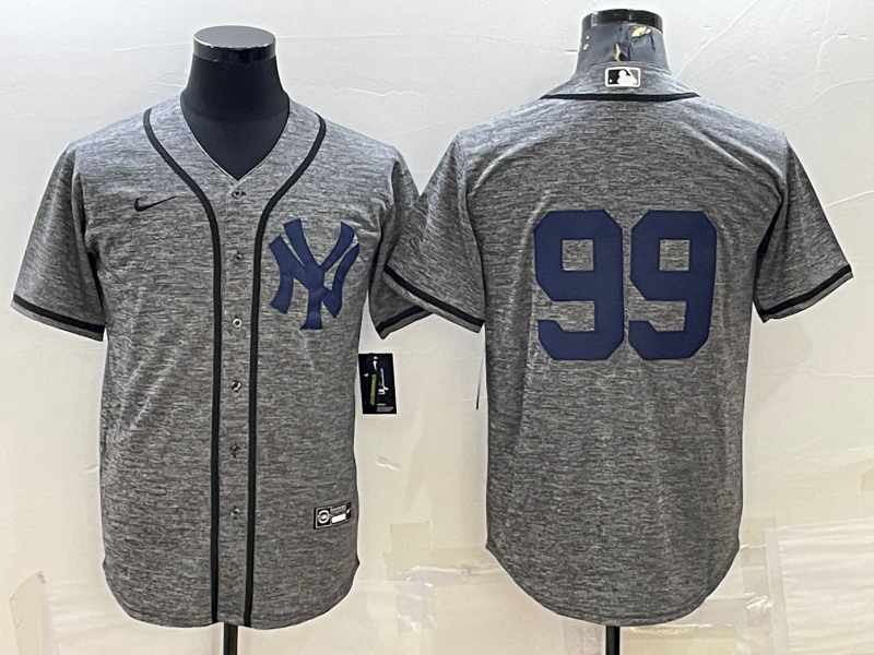 New York Yankees #99 Aaron Judgey No Name Grey Gridiron Cool Base Stitched Jerseys