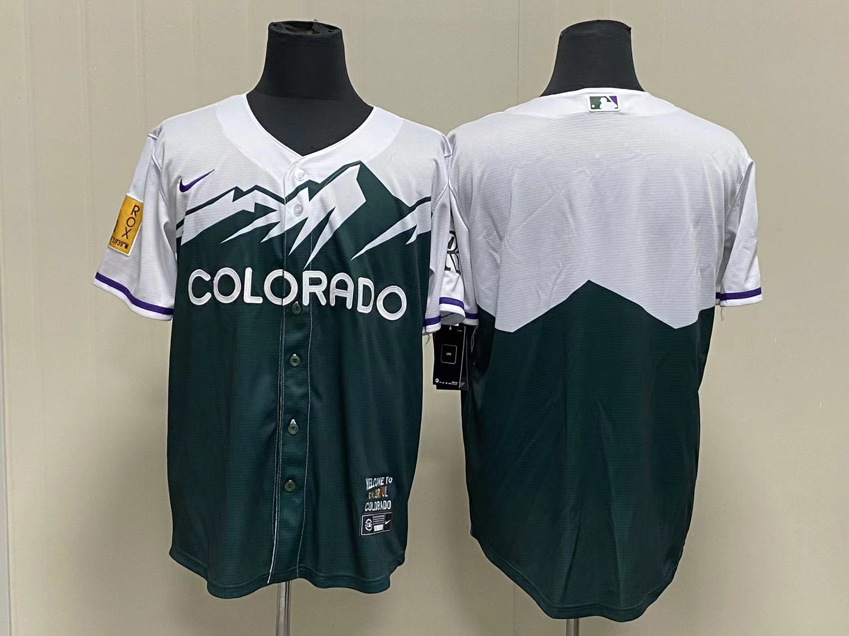 Colorado Rockies Blank Green 2022 City Connect Cool Base Stitched Jersey