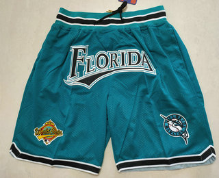 Florida Marlins Green Just Don Swingman Shorts - Click Image to Close