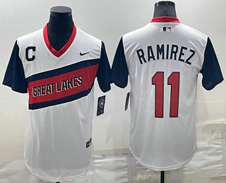 Cleveland Indians #11 Jose Ramirez White 2021 Little League Classic Stitched Nike Jersey