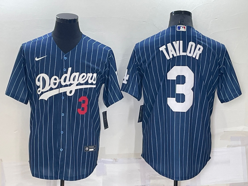 Los Angeles Dodgers #3 Chris Taylor Navy Cool Base Stitched Baseball Jersey