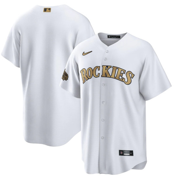 Colorado Rockies Blank White 2022 All-Star Cool Base Stitched Baseball Jersey - Click Image to Close