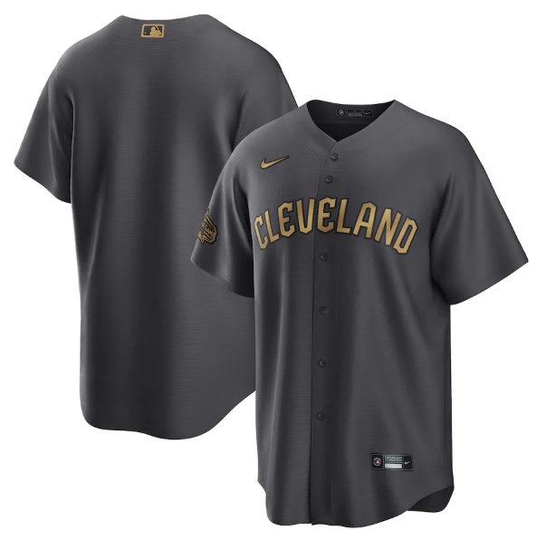 Cleveland Indians Blank Charcoal 2022 All-Star Cool Base Stitched Baseball Jersey