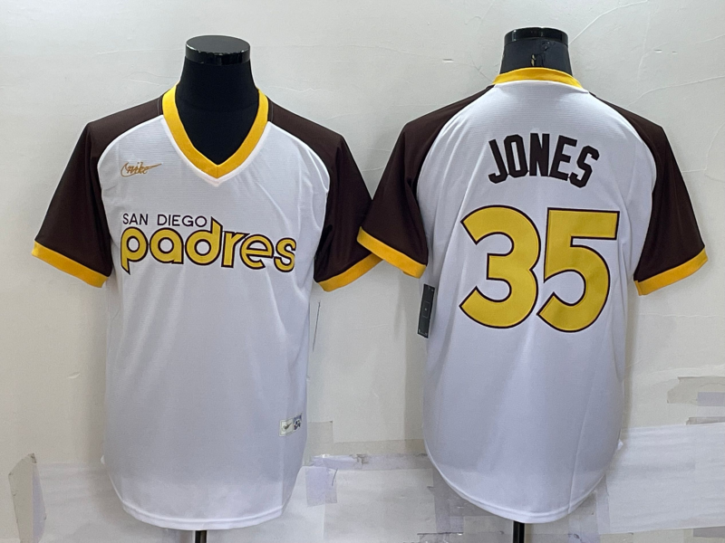 San Diego Padres #35 Randy Jones White Stitched Cooperstown Cool Base Nike Jersey - Click Image to Close