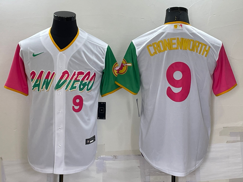 San Diego Padres #9 Jake Cronenworth White Number 2022 City Connect Cool Base Stitched Jersey