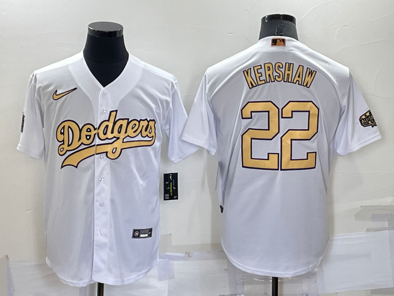 Los Angeles Dodgers #22 Clayton Kershaw White 2022 All Star Stitched Cool Base Nike Jersey