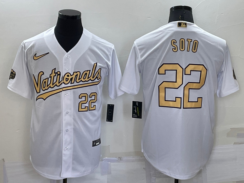 Washington Nationals #22 Juan Soto Number White 2022 All Star Stitched Cool Base Nike Jersey