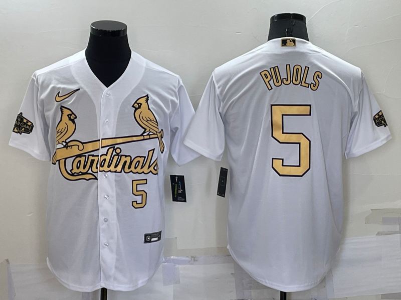 St. Louis Cardinals #5 Albert Pujols Number White 2022 All Star Stitched Cool Base Nike Jersey - Click Image to Close