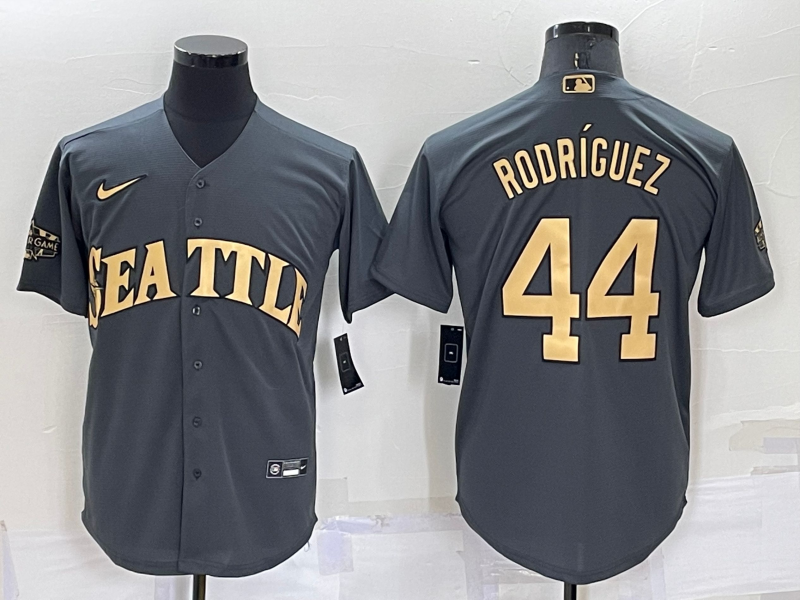 Seattle Mariners #44 Julio Rodriguez Grey 2022 All Star Stitched Cool Base Nike Jersey