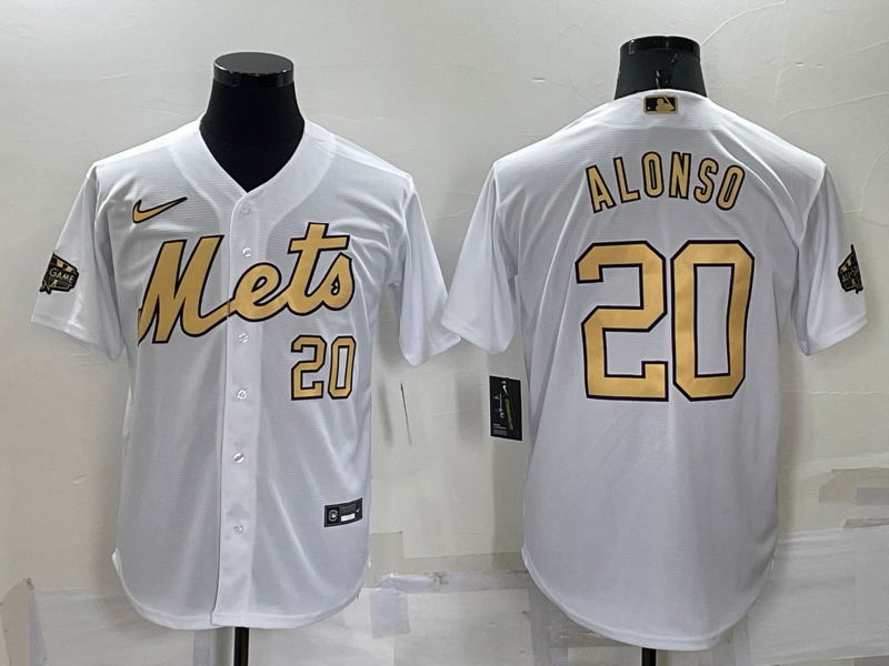 New York Mets #20 Pete Alonso Number White 2022 All Star Stitched Cool Base Nike Jersey - Click Image to Close