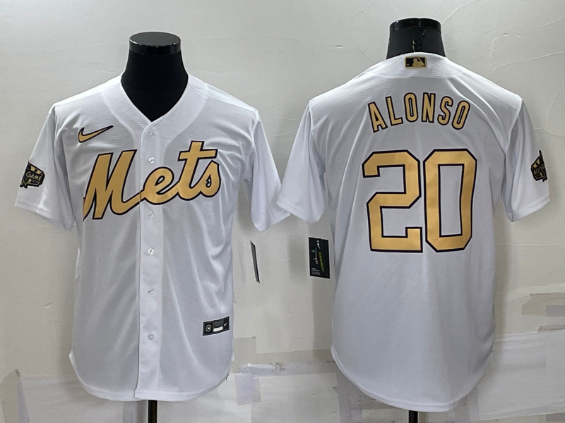 New York Mets #20 Pete Alonso White 2022 All Star Stitched Cool Base Nike Jersey - Click Image to Close