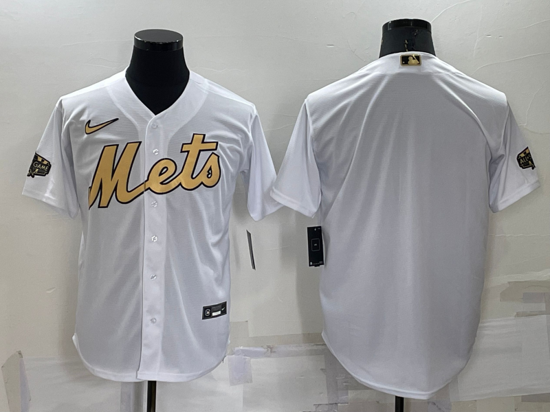New York Mets Blank White 2022 All Star Stitched Cool Base Nike Jersey