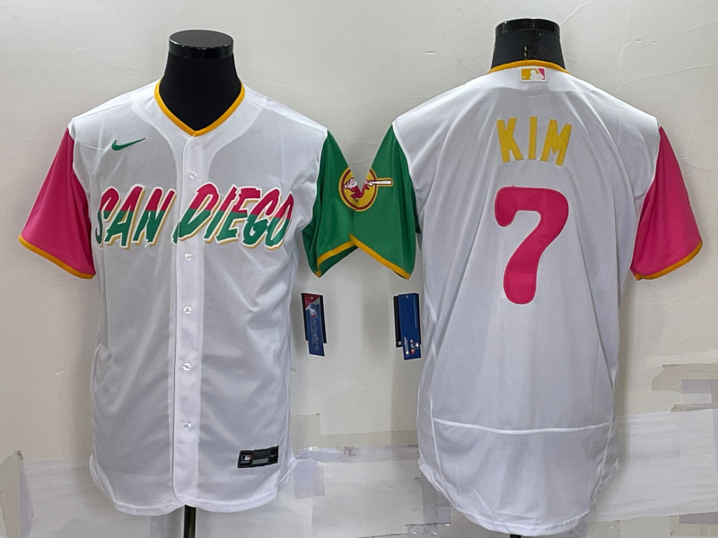 San Diego Padres #7 Ha Seong Kim White 2022 City Connect Flex Base Stitched Jersey