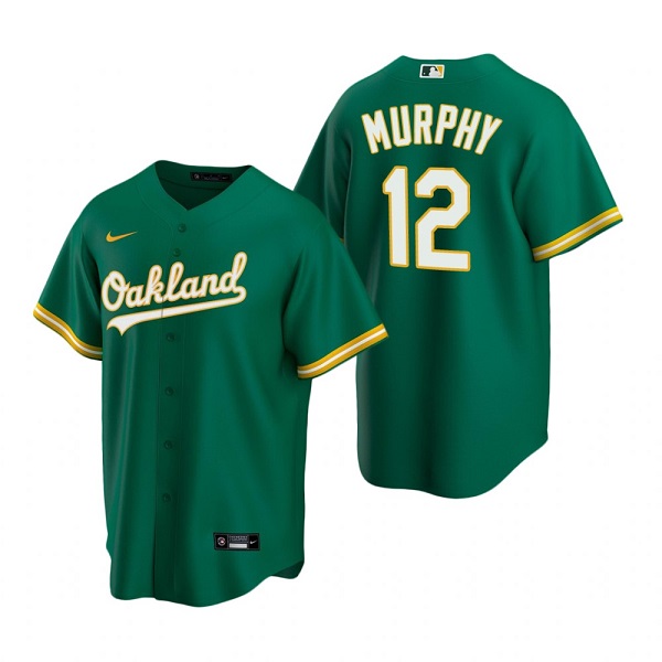 Oakland Athletics #12 Sean Murphy Green Cool Base Stitched Jersey - Click Image to Close