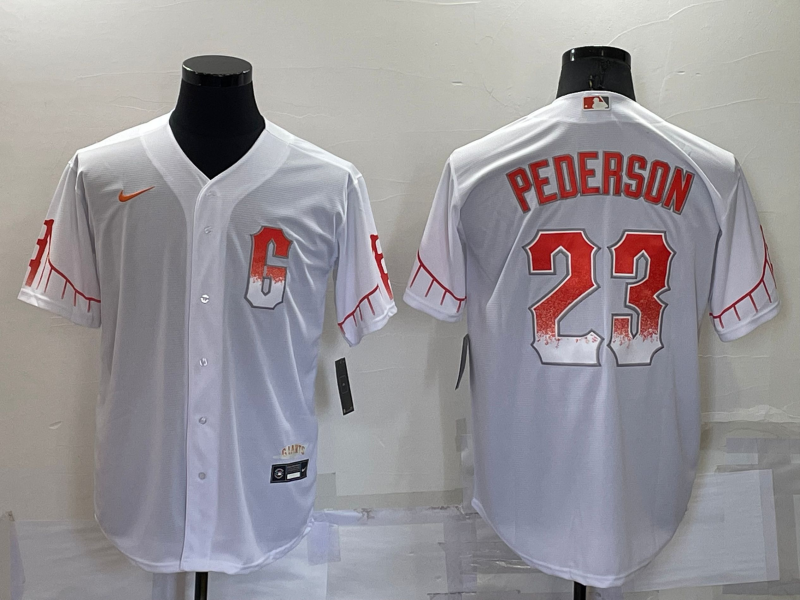 San Francisco Giants #23 Joc Pederson White 2021 City Connect Stitched Cool Base Nike Jersey - Click Image to Close