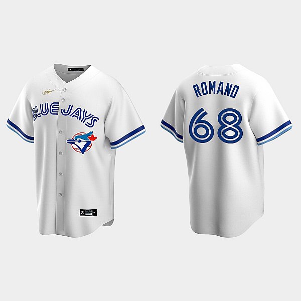 Jordan Romano Toronto Blue Jays #68 White Cooperstown Collection Jersey