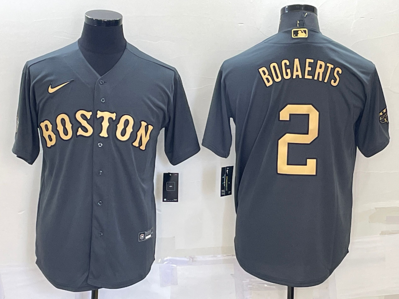 Boston Red Sox #2 Xander Bogaerts Grey 2022 All Star Stitched Cool Base Nike Jersey