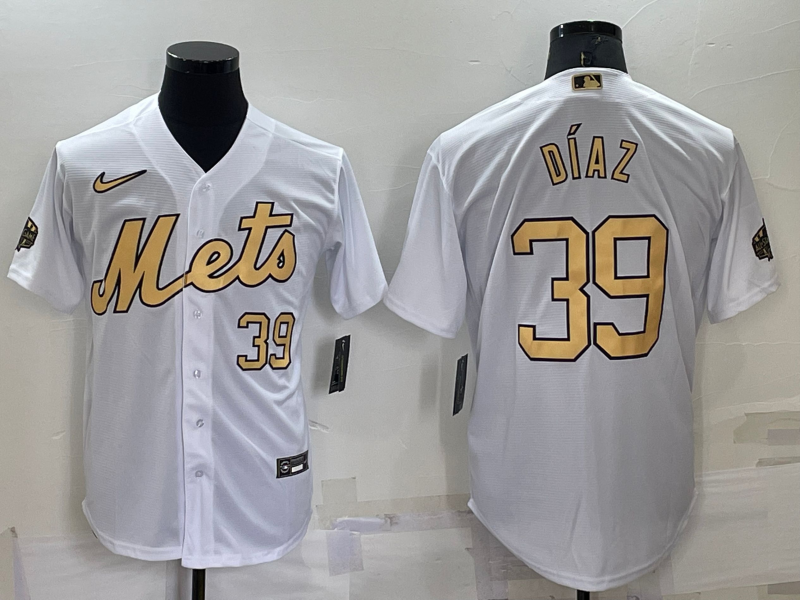 New York Mets #39 Edwin Diaz Number White 2022 All Star Stitched Cool Base Nike Jersey
