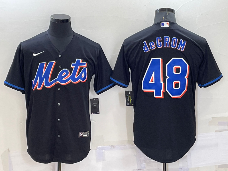 New York Mets #48 Jacob deGrom Black Stitched MLB Cool Base Nike Jersey
