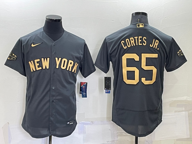 New York Yankees #65 Nestor Cortes Jr Grey 2022 All Star Stitched Flex Base Nike Jersey