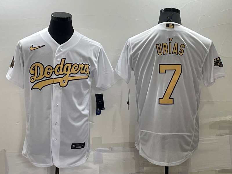 Los Angeles Dodgers #7 Julio Urias White 2022 All Star Stitched Flex Base Nike Jersey