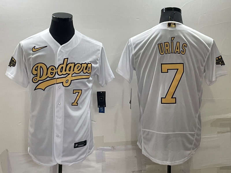 Los Angeles Dodgers #7 Julio Urias Number White 2022 All Star Stitched Flex Base Nike Jersey