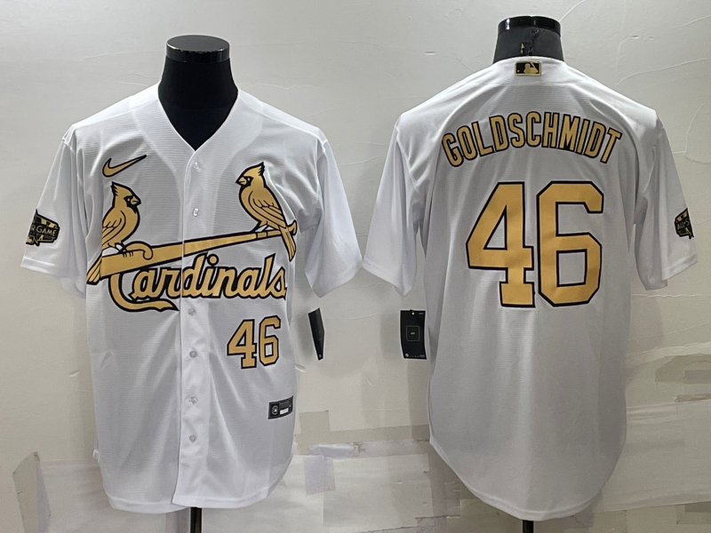 St. Louis Cardinals #46 Paul Goldschmidt Number White 2022 All Star Stitched Cool Base Nike Jersey - Click Image to Close