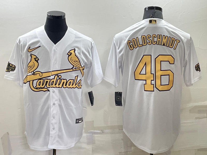 St. Louis Cardinals #46 Paul Goldschmidt White 2022 All Star Stitched Cool Base Nike Jersey - Click Image to Close