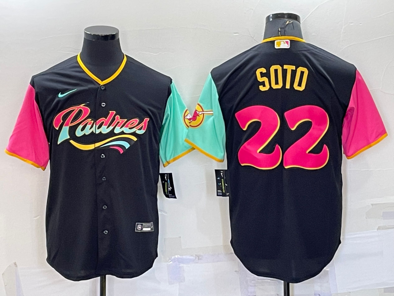 San Diego Padres #22 Juan Soto Black 2022 City Connect Cool Base Stitched Jersey