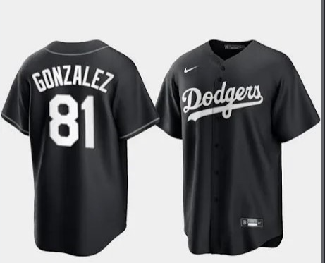 Los Angeles Dodgers #81 Victor Gonzalez Black Turn Back The Clock Stitched Cool Base Jersey