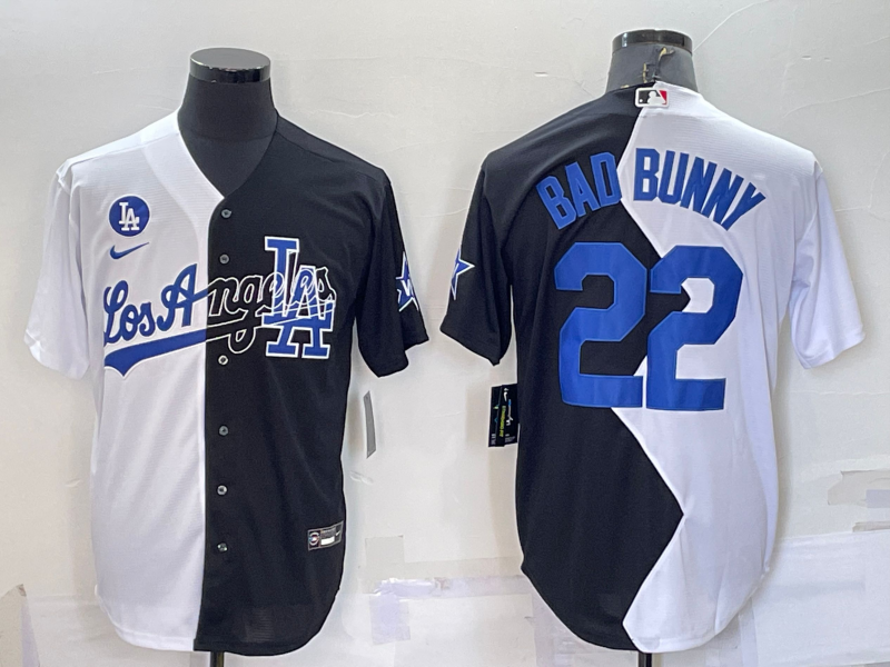 Los Angeles Dodgers #22 Bad Bunny White Black 2022 Celebrity Softball Game Cool Base Jersey
