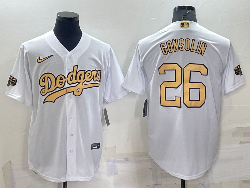 Los Angeles Dodgers #26 Tony Gonsolin White 2022 All Star Stitched Cool Base Nike Jersey