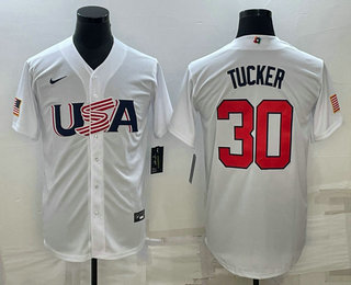 USA Baseball Team #30 Kyle Tucker 2023 White World Baseball Classic Stitched Jerseys
