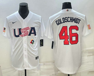 USA Baseball Team #46 Paul Goldschmidt 2023 White World Baseball Classic Stitched Jersey