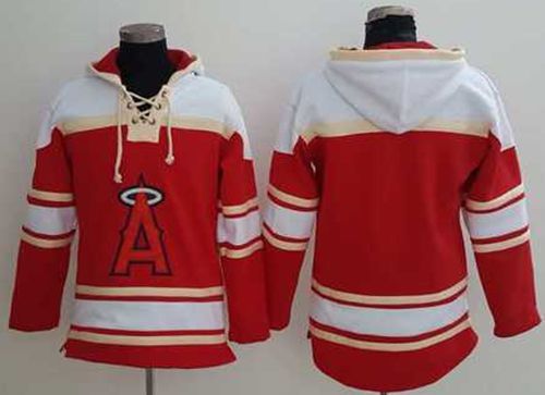 Angels of Anaheim Blank Red Sawyer Hooded Sweatshirt MLB Hoodie - Click Image to Close