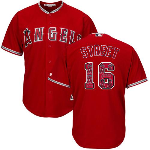 Angels of Anaheim #16 Huston Street Red Team Logo Fashion Stitched MLB Jersey