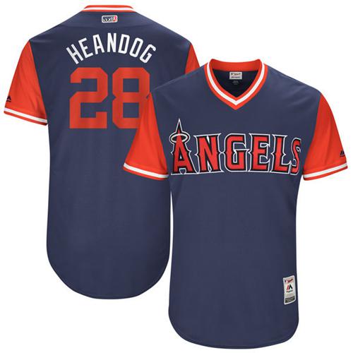 Angels of Anaheim #28 Andrew Heaney Navy "Heandog" Players Weekend Authentic Stitched MLB Jersey