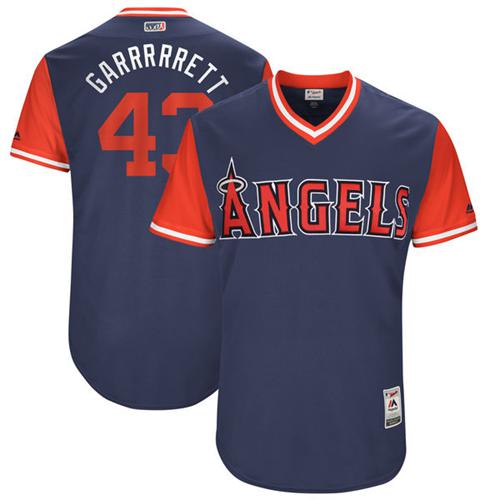 Angels of Anaheim #43 Garrett Richards Navy "Garrrrrett" Players Weekend Authentic Stitched MLB Jers