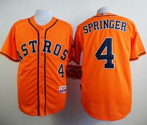 Astros #4 George Springer Orange Cool Base Stitched MLB Jersey - Click Image to Close