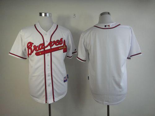 Braves Blank White Cool Base Stitched MLB Jersey - Click Image to Close