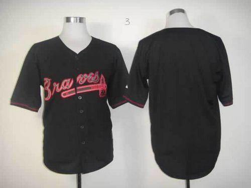 Braves Blank Black Fashion Stitched MLB Jersey - Click Image to Close