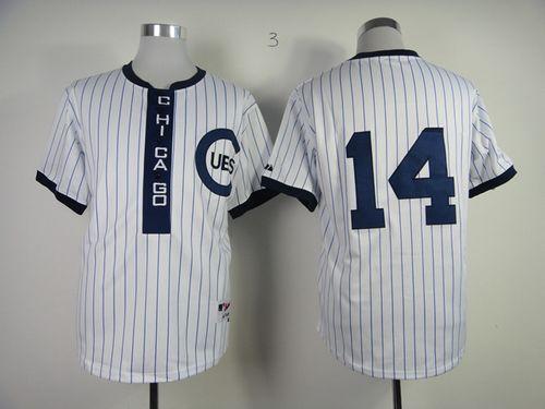 Cubs #14 Ernie Banks White 1909 Turn Back The Clock Stitched MLB Jersey - Click Image to Close