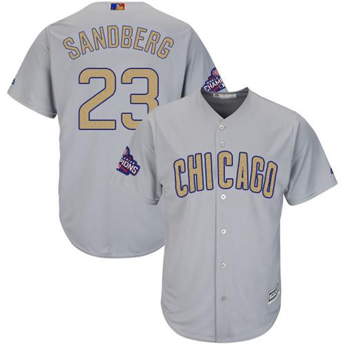 Cubs #23 Ryne Sandberg Grey 2017 Gold Program Cool Base Stitched MLB Jersey