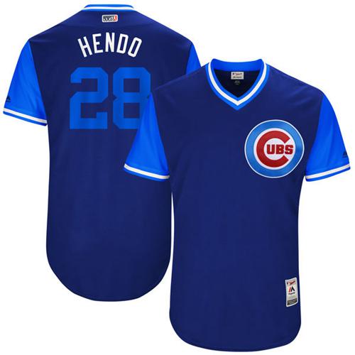 Cubs #28 Kyle Hendricks Royal "Hendo" Players Weekend Authentic Stitched MLB Jersey