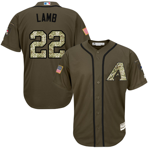 Diamondbacks #22 Jake Lamb Green Salute to Service Stitched MLB Jersey - Click Image to Close