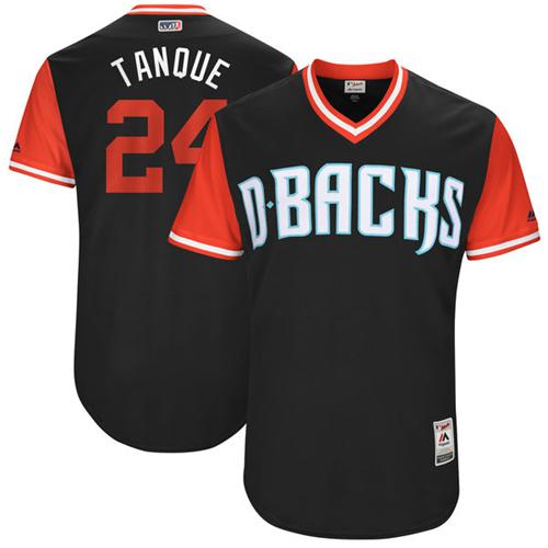 Diamondbacks #24 Yasmany Tomas Black "Tanque" Players Weekend Authentic Stitched MLB Jersey - Click Image to Close
